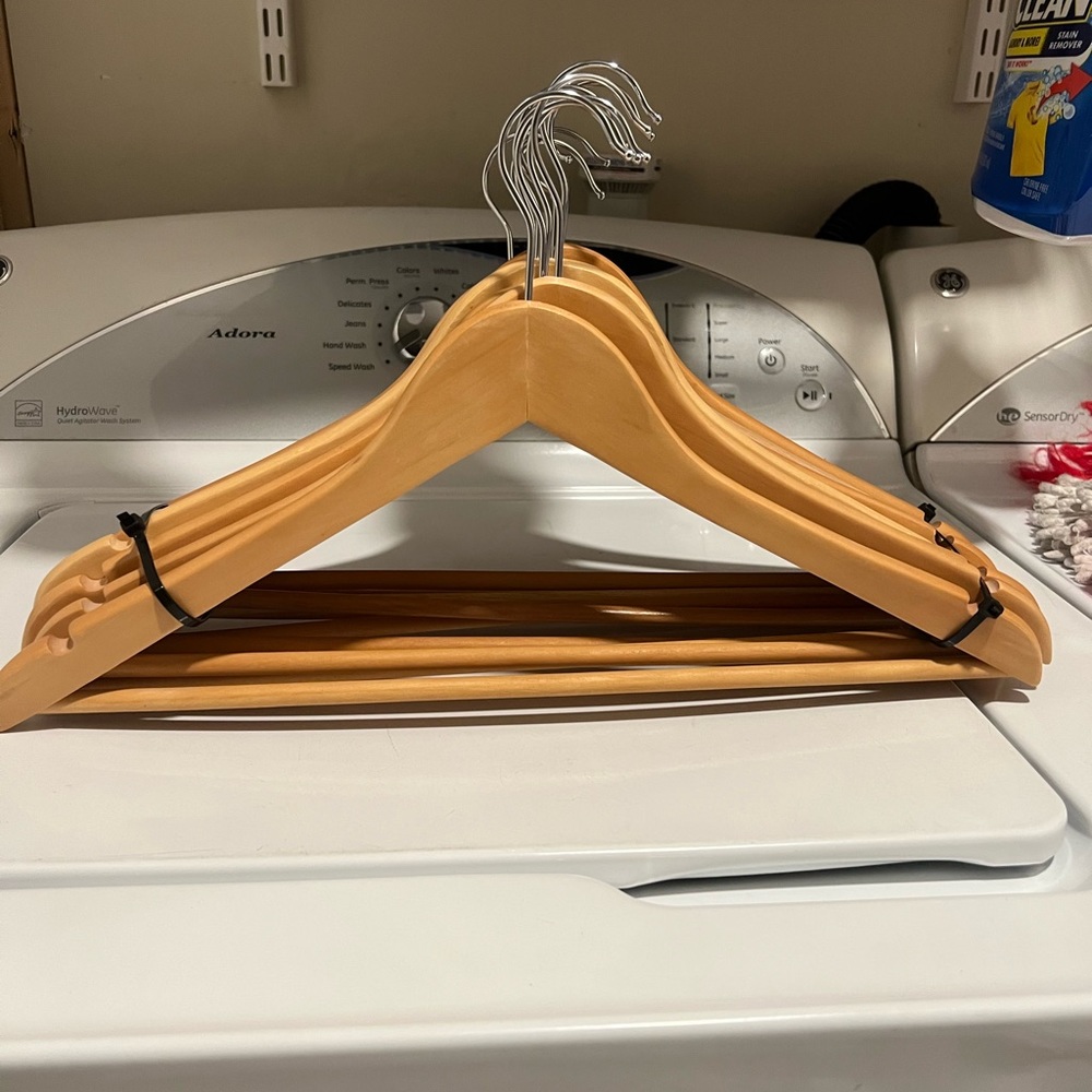 Set of 11 wood hangers